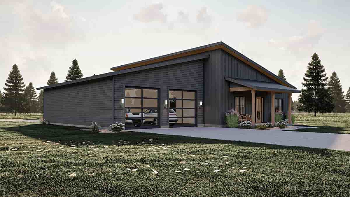 Contemporary, Modern House Plan 84944 with 2 Beds, 2 Baths, 3 Car Garage Picture 2