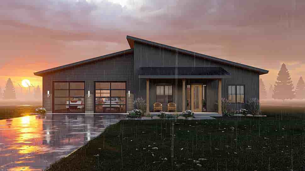 Contemporary, Modern House Plan 84944 with 2 Beds, 2 Baths, 3 Car Garage Picture 3