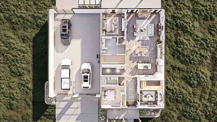 Contemporary, Modern House Plan 84944 with 2 Beds, 2 Baths, 3 Car Garage Picture 5
