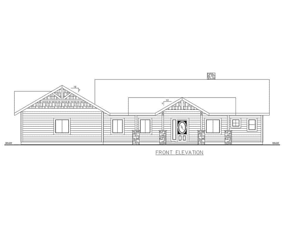 Craftsman House Plan 85118 with 4 Beds, 3 Baths, 2 Car Garage Picture 1