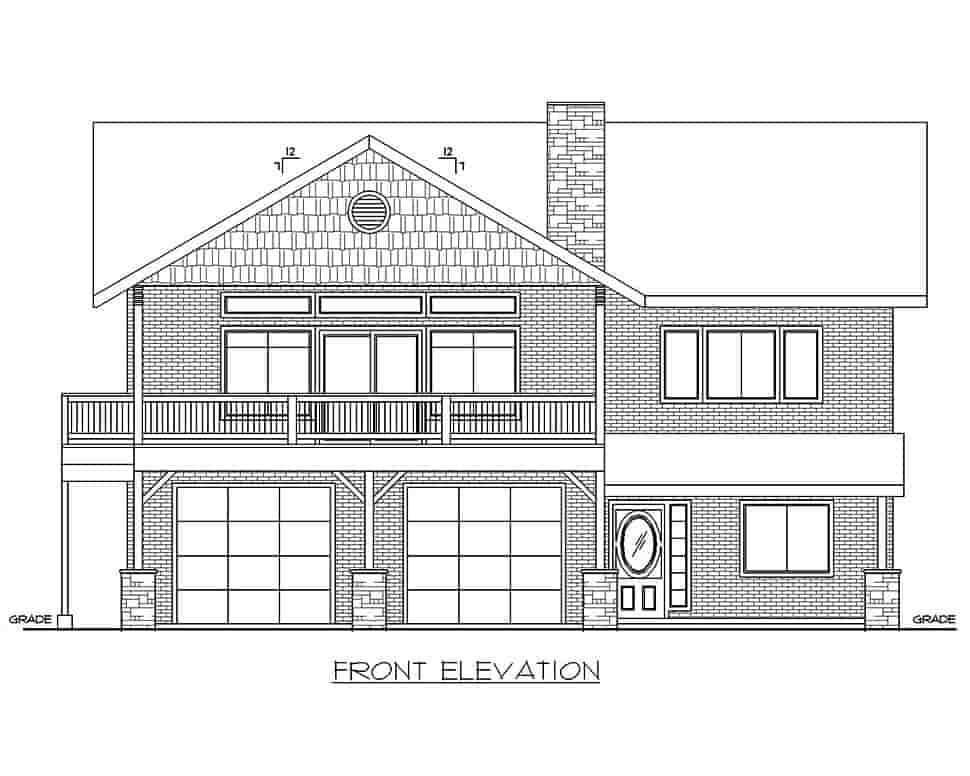 Traditional Garage-Living Plan 85137 with 2 Beds, 3 Baths, 2 Car Garage Picture 1