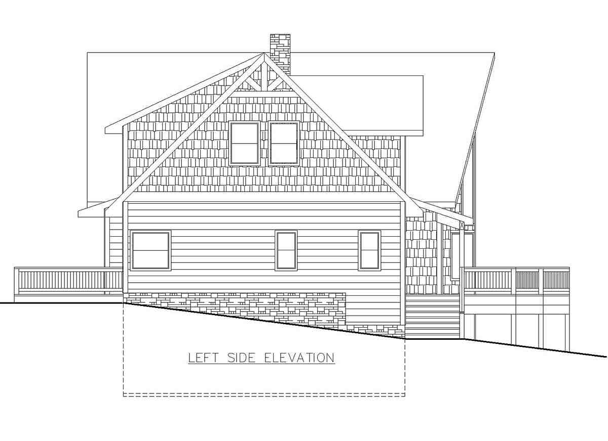 A-Frame, Cabin, Craftsman House Plan 85166 with 3 Beds, 4 Baths Picture 2