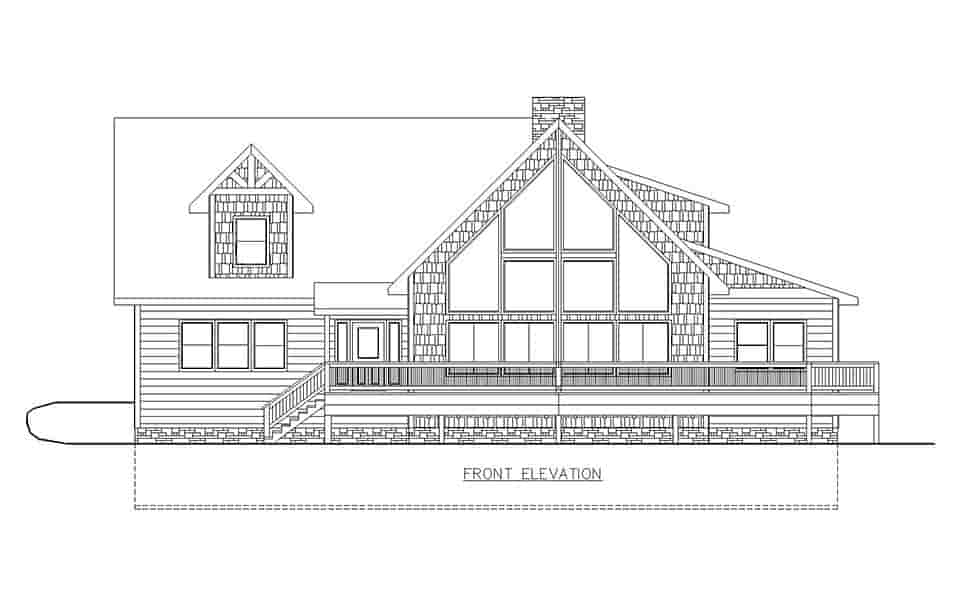 A-Frame, Cabin, Craftsman House Plan 85166 with 3 Beds, 4 Baths Picture 3
