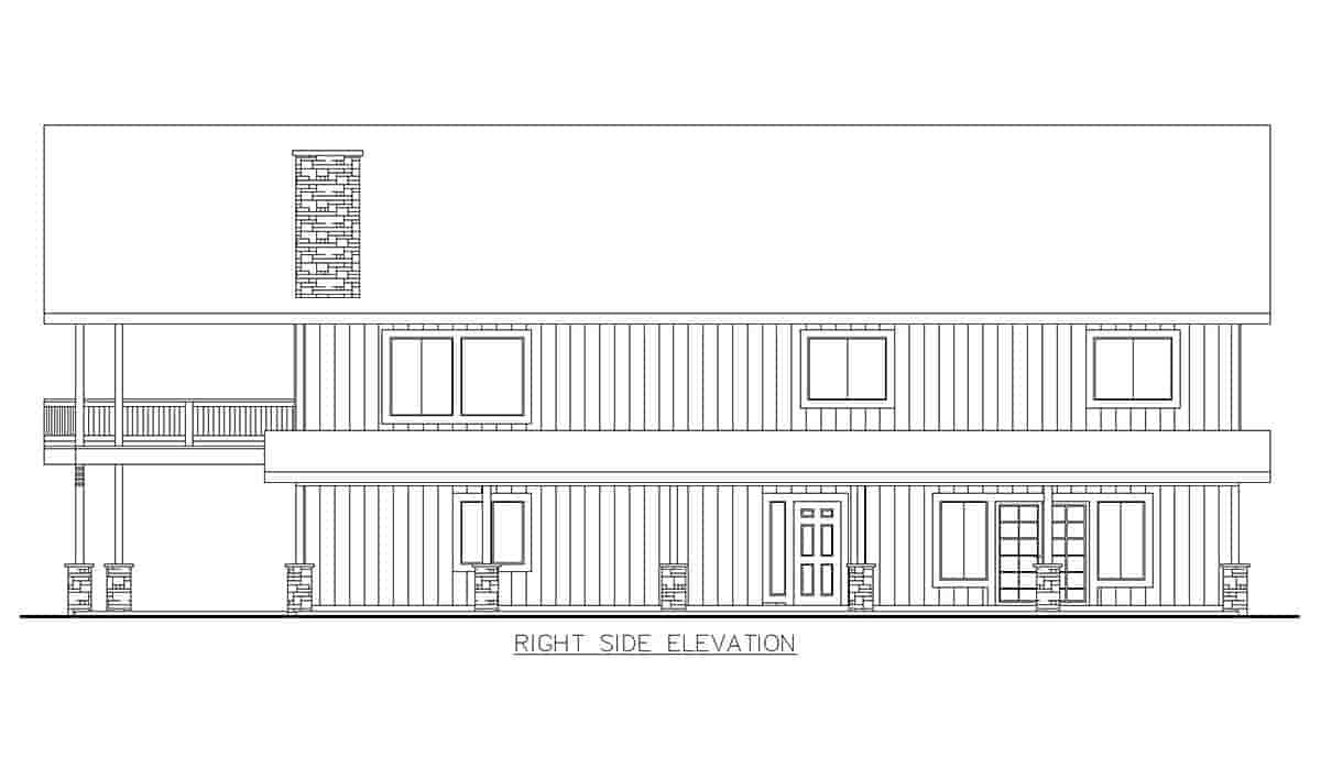 Barndominium, Farmhouse Garage-Living Plan 85168 with 3 Beds, 3 Baths, 4 Car Garage Picture 1
