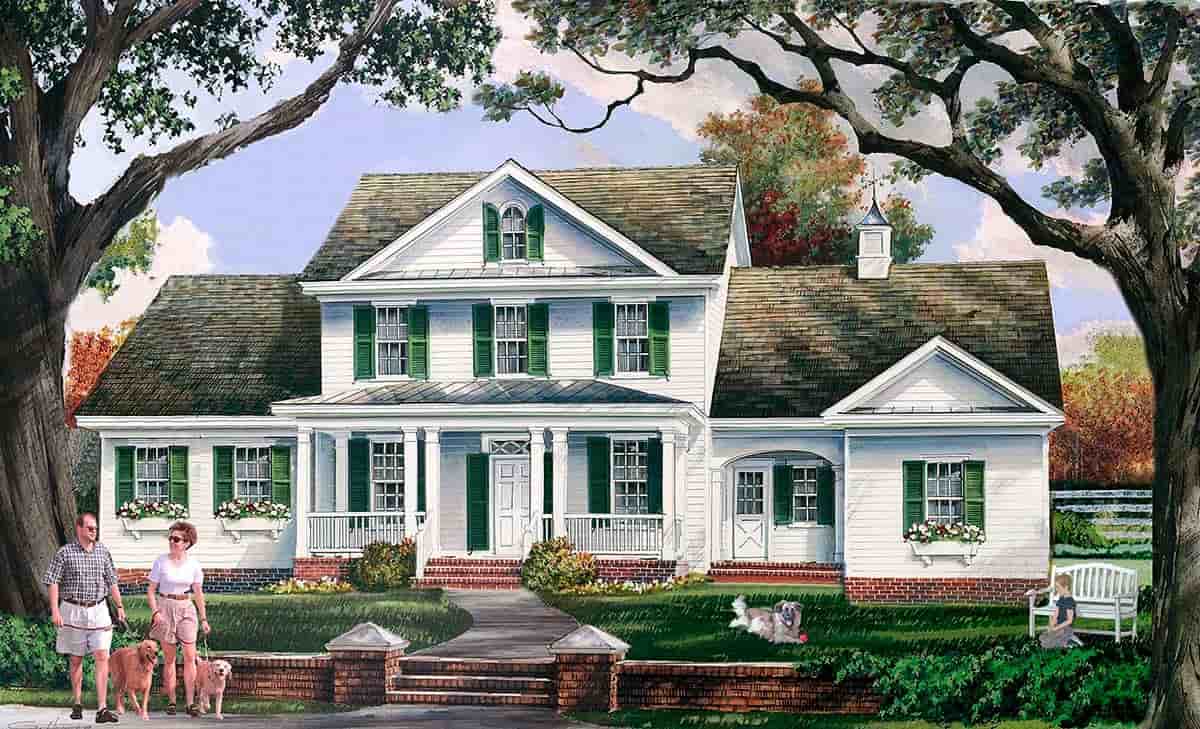 Country, Farmhouse, Traditional House Plan 86360 with 6 Beds, 4 Baths, 2 Car Garage Picture 1
