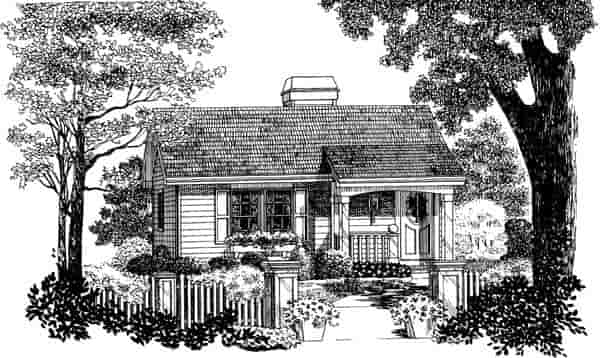 Cabin, Colonial, Cottage, Country, Ranch House Plan 86955 with 1 Beds, 1 Baths Picture 3