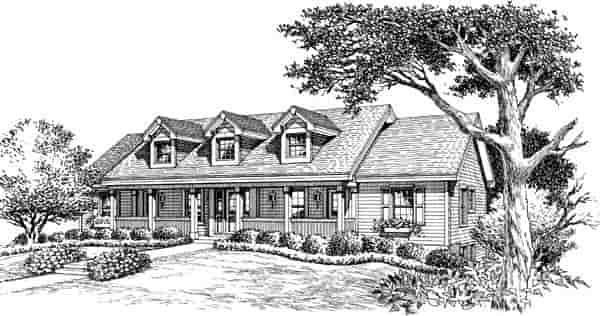 Cape Cod, Country, Ranch Multi-Family Plan 86977 with 5 Beds, 5 Baths Picture 3