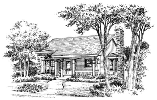 Cabin, Cottage, Country, Ranch House Plan 86987 with 2 Beds, 1 Baths, 1 Car Garage Picture 3