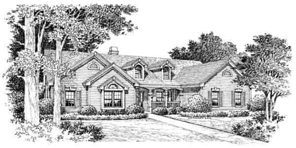 Cape Cod, Country, Ranch, Traditional House Plan 86993 with 4 Beds, 3 Baths, 3 Car Garage Picture 3