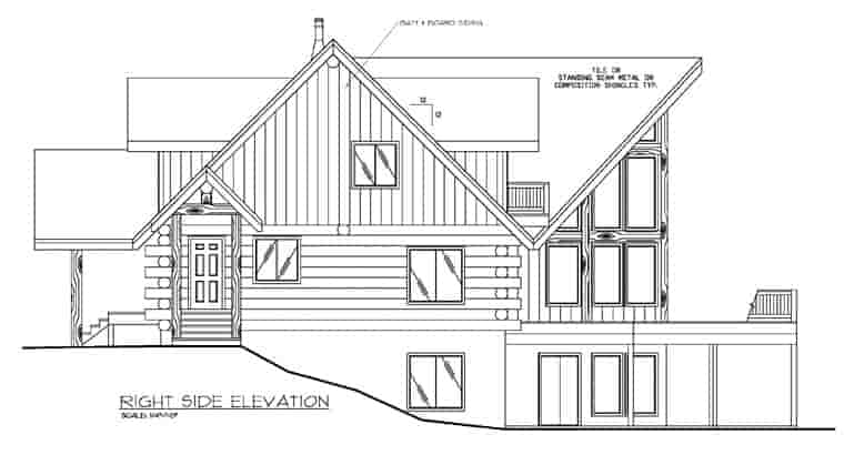 Contemporary, Log House Plan 87022 with 3 Beds, 3 Baths, 2 Car Garage Picture 1
