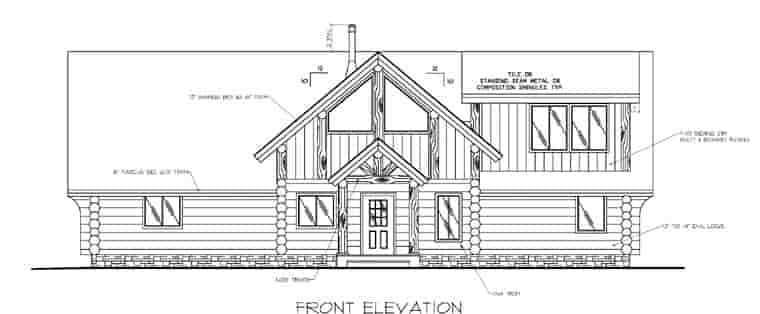 Contemporary, Log House Plan 87029 with 3 Beds, 2.5 Baths, 2 Car Garage Picture 1