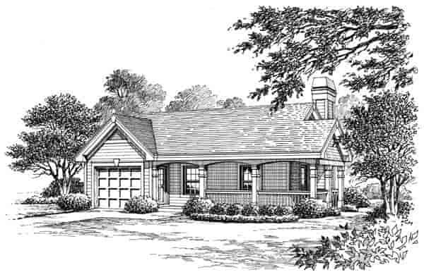 Cottage, Country, Ranch House Plan 87813 with 1 Beds, 1 Baths, 1 Car Garage Picture 3
