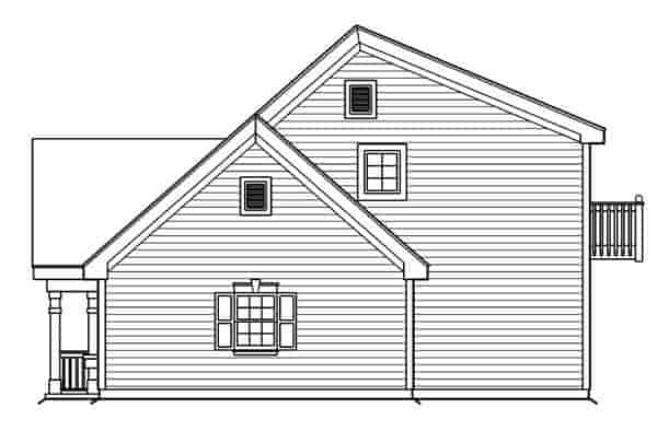 Cottage, Country, Craftsman, Saltbox, Southern, Traditional 4 Car Garage Apartment Plan 87815 with 1 Beds, 2 Baths Picture 2
