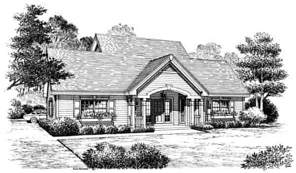 Cottage, Country, Craftsman, Saltbox, Southern, Traditional 4 Car Garage Apartment Plan 87815 with 1 Beds, 2 Baths Picture 3