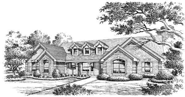 Cape Cod, Country, Ranch, Southern, Traditional House Plan 87817 with 4 Beds, 3 Baths, 3 Car Garage Picture 3