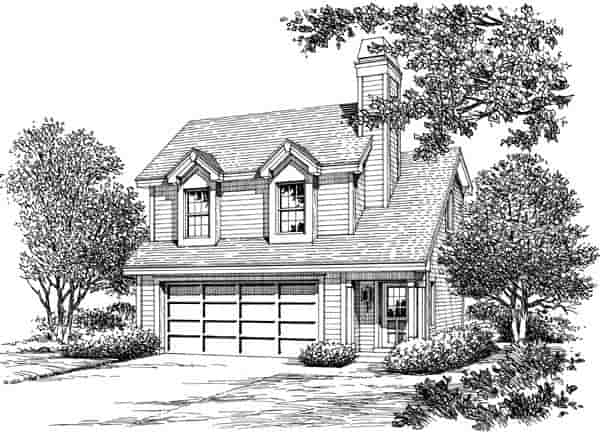 Cabin, Cottage, Country, Ranch, Traditional 2 Car Garage Apartment Plan 87891 with 1 Beds, 1 Baths Picture 3