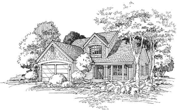 Country, Traditional House Plan 88154 with 3 Beds, 3 Baths, 2 Car Garage Picture 3