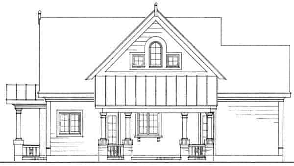 Bungalow, Country, Craftsman, Narrow Lot House Plan 90315 with 2 Beds, 2 Baths, 2 Car Garage Picture 1