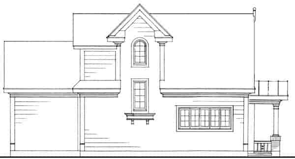 Bungalow, Country, Craftsman, Narrow Lot House Plan 90315 with 2 Beds, 2 Baths, 2 Car Garage Picture 2