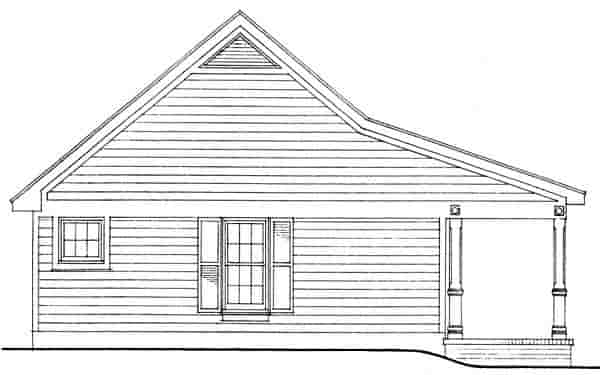 Cottage, Country, Narrow Lot, One-Story House Plan 90323 with 1 Beds, 1 Baths, 2 Car Garage Picture 2