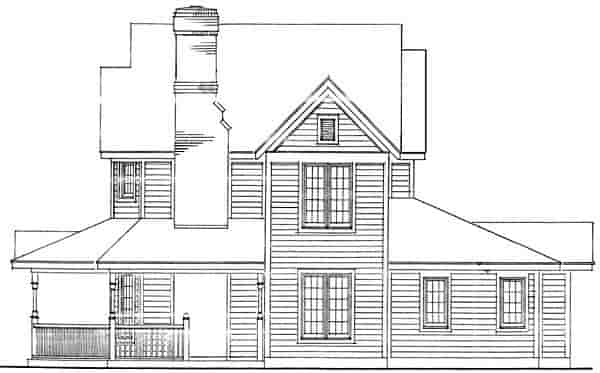 Country, Farmhouse, Narrow Lot House Plan 90388 with 3 Beds, 3 Baths, 2 Car Garage Picture 1