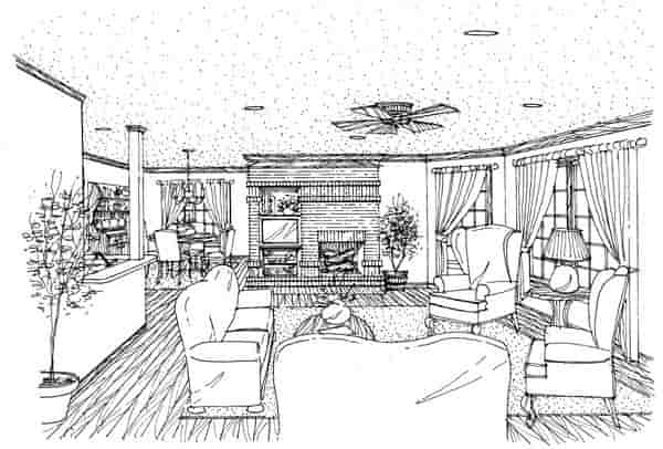 Country, Farmhouse, Narrow Lot House Plan 90388 with 3 Beds, 3 Baths, 2 Car Garage Picture 3