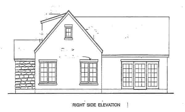 Cottage, Country, European, Narrow Lot, Traditional House Plan 90398 with 1 Beds, 1 Baths Picture 2