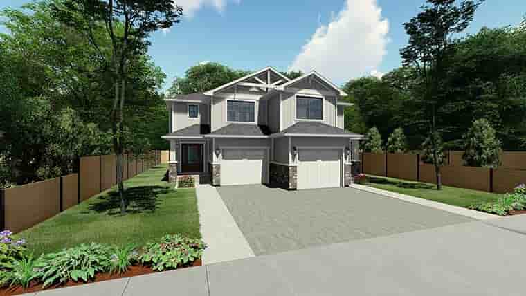 Craftsman Multi-Family Plan 90811 with 6 Beds, 6 Baths, 2 Car Garage Picture 5