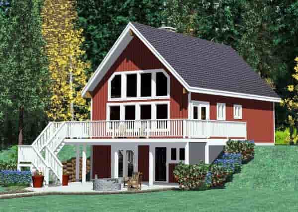 Cabin, Country House Plan 90822 with 3 Beds, 2 Baths Picture 1
