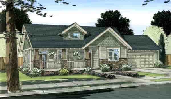 Craftsman, Traditional House Plan 90877 with 2 Beds, 2 Baths, 2 Car Garage Picture 1