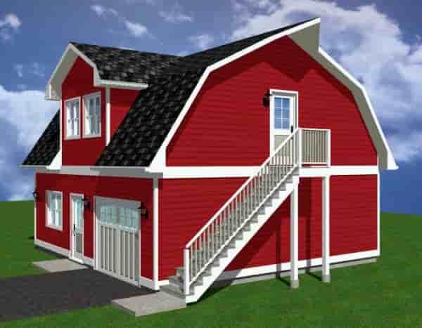 1 Car Garage Apartment Plan 90884 with 1 Beds, 1 Baths Picture 2