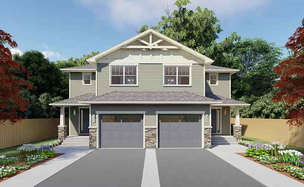 Craftsman Multi-Family Plan 90891 with 6 Beds, 6 Baths, 2 Car Garage Picture 4
