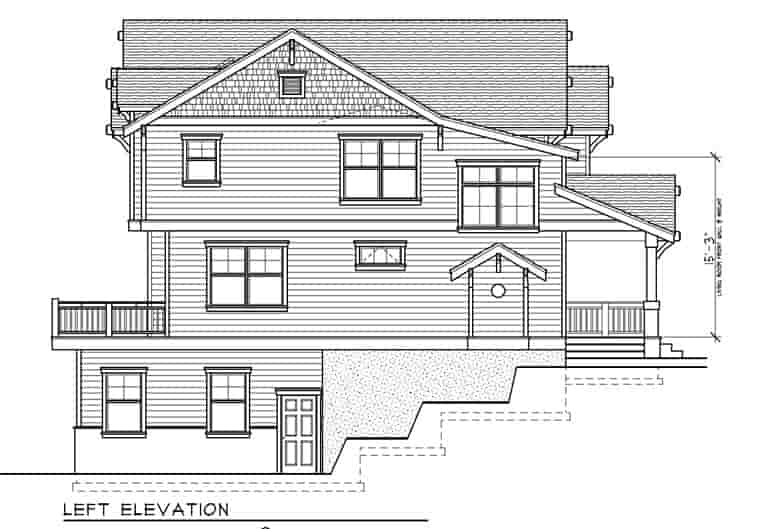 Bungalow, Craftsman House Plan 91885 with 5 Beds, 3 Baths, 4 Car Garage Picture 1