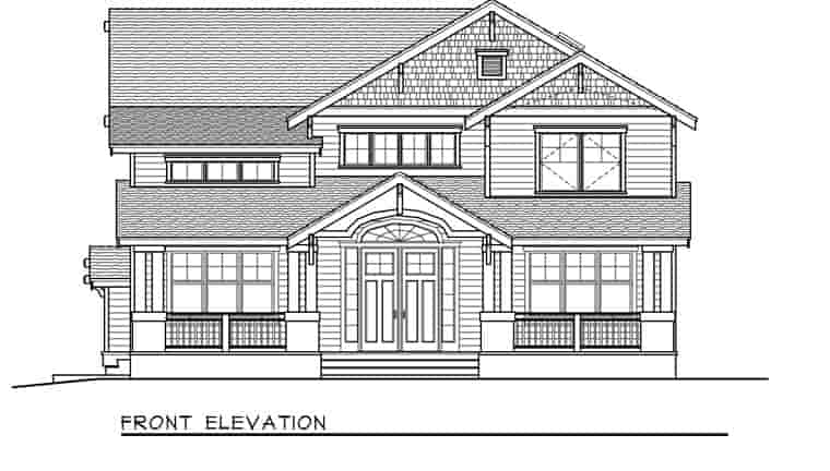 Bungalow, Craftsman House Plan 91885 with 5 Beds, 3 Baths, 4 Car Garage Picture 3