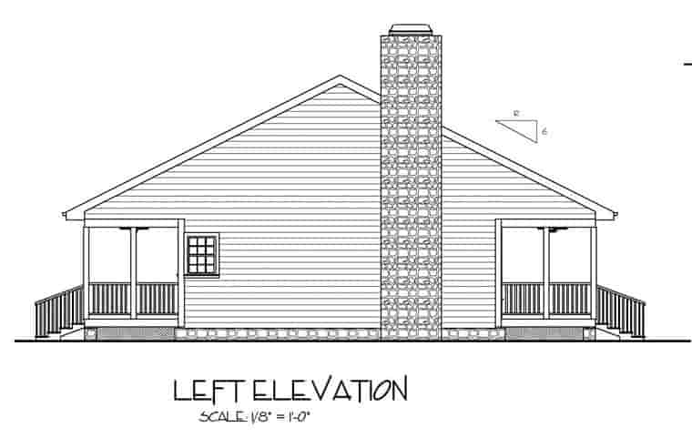 Cabin, Country, Ranch House Plan 92376 with 2 Beds, 2 Baths Picture 1