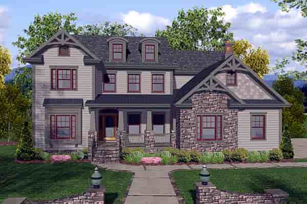 Craftsman House Plan 92386 with 4 Beds, 40 Baths, 3 Car Garage Picture 1