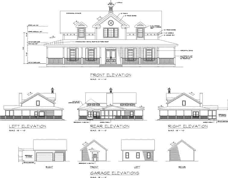 Country, Farmhouse, Southern House Plan 92465 with 3 Beds, 3 Baths, 3 Car Garage Picture 1