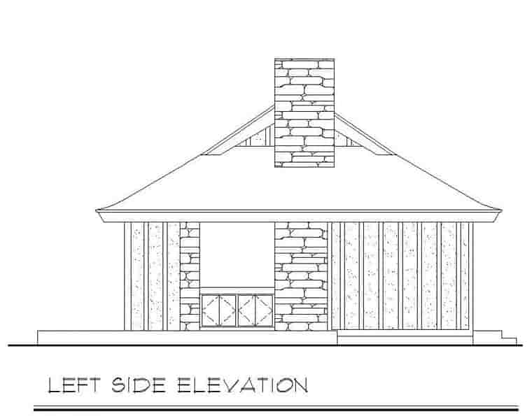 Cabin, One-Story House Plan 94331 with 2 Beds, 1 Baths Picture 1