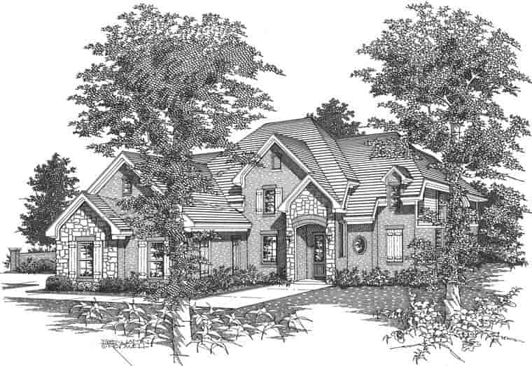 Traditional House Plan 95347 with 4 Beds, 3 Baths, 3 Car Garage Picture 1