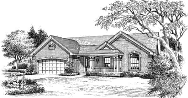 Country, Traditional House Plan 95801 with 3 Beds, 2 Baths, 2 Car Garage Picture 3