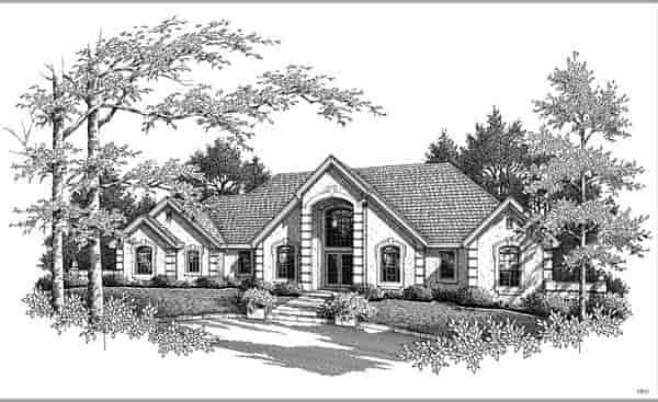 Ranch, Southern, Traditional House Plan 95809 with 3 Beds, 3 Baths, 3 Car Garage Picture 3