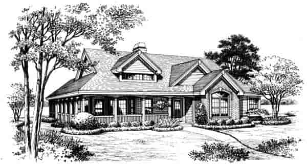 Bungalow, Cabin, Cottage, Country, Ranch, Traditional House Plan 95810 with 2 Beds, 2 Baths, 2 Car Garage Picture 3