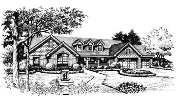 Cape Cod, Country, Ranch, Traditional House Plan 95812 with 4 Beds, 3 Baths, 3 Car Garage Picture 3