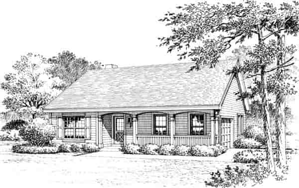 Country, Ranch, Traditional House Plan 95814 with 3 Beds, 2 Baths, 2 Car Garage Picture 3