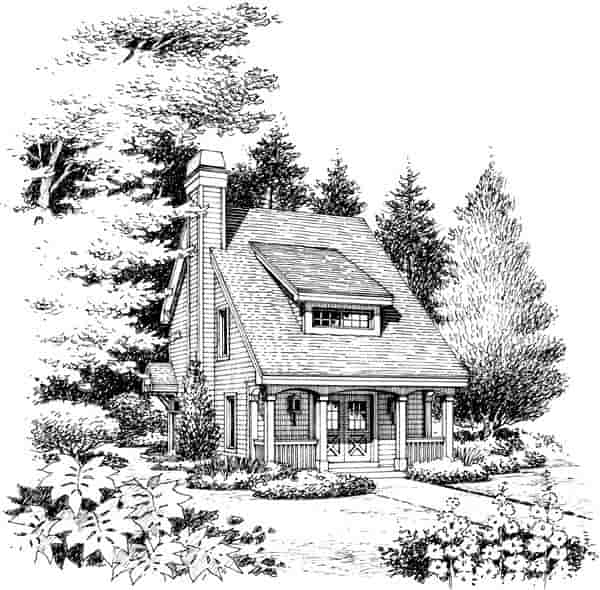 Bungalow, Cabin, Cottage, Country, Traditional House Plan 95817 with 2 Beds, 2 Baths Picture 3