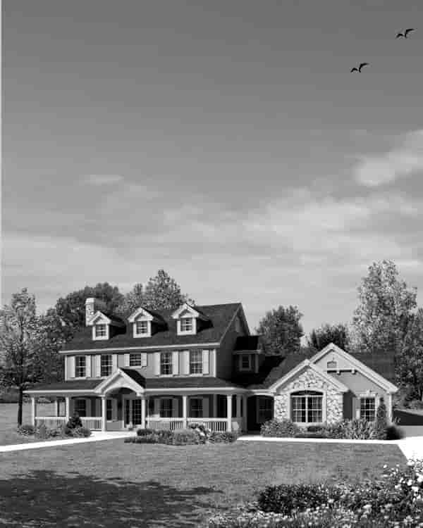 Cape Cod, Colonial, Country, Farmhouse House Plan 95822 with 4 Beds, 4 Baths, 2 Car Garage Picture 3
