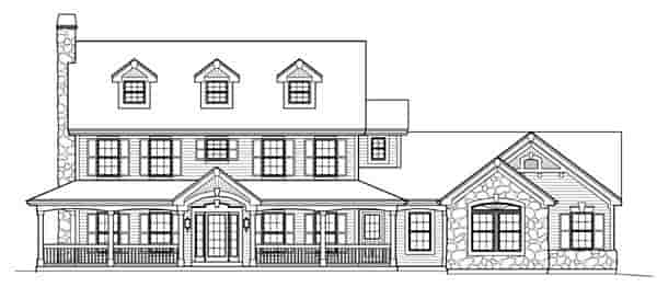 Cape Cod, Colonial, Country, Farmhouse House Plan 95822 with 4 Beds, 4 Baths, 2 Car Garage Picture 4