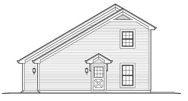 Country, Saltbox 1 Car Garage Apartment Plan 95826 with 1 Beds, 1 Baths Picture 2