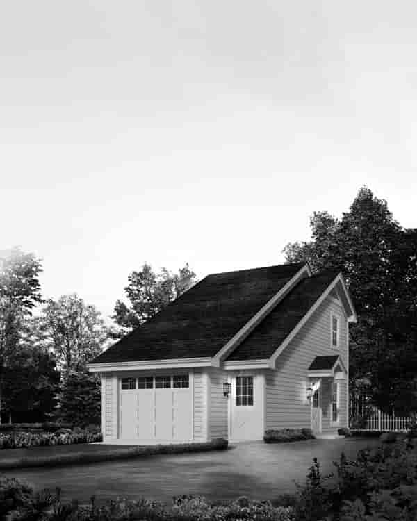 Country, Saltbox 1 Car Garage Apartment Plan 95826 with 1 Beds, 1 Baths Picture 3