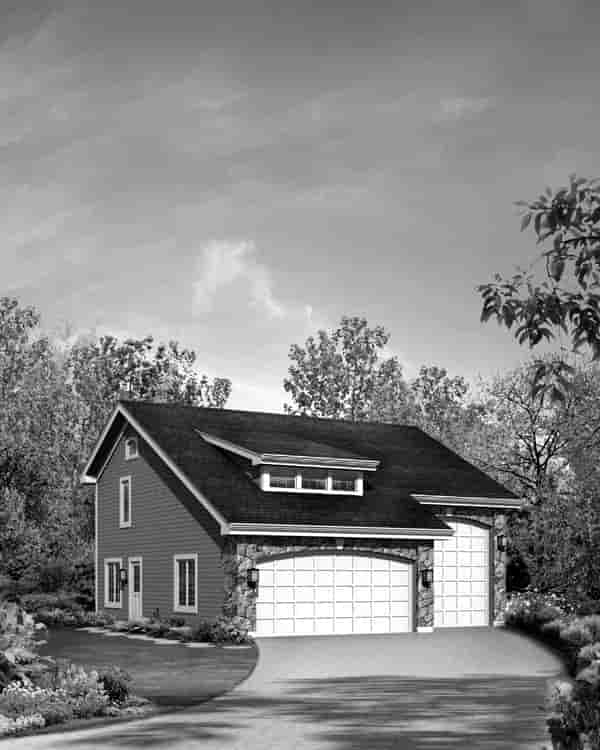 Cabin, Cottage, Country, Craftsman 3 Car Garage Apartment Plan 95827 with 1 Beds, 2 Baths, RV Storage Picture 3